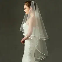 Элегантные Свадебные вуали белого цвета слоновой кости с гребнем аксессуары невесты до колена вуаль