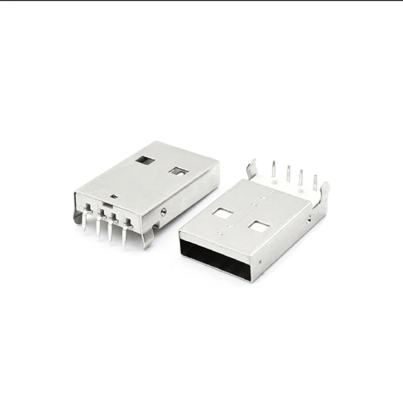 10PCS/Lot USB 2.0 Male A Type USB PCB Connector Plug 90 Degree SMT Male Connectors 4Pins SMD electronic component usb connectors kit