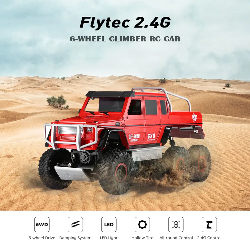 Flytec 699-119 1/10 Полный Функция моделирование 6-колесный внедорожный альпинист RC автомобиль подъем до 45 градусов барьер 4CH 2,4G Мобильный DVR