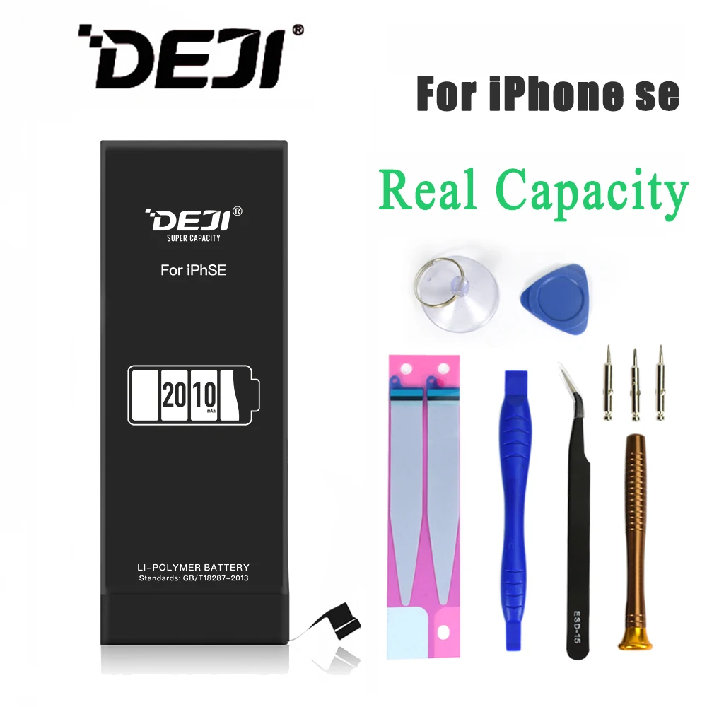 DEJI литий-ионная полимерная настоящая Оригинальная батарея для 5SE iPhone батарея высокой емкости 2010mah Замена Бесплатный Набор инструментов наклейка