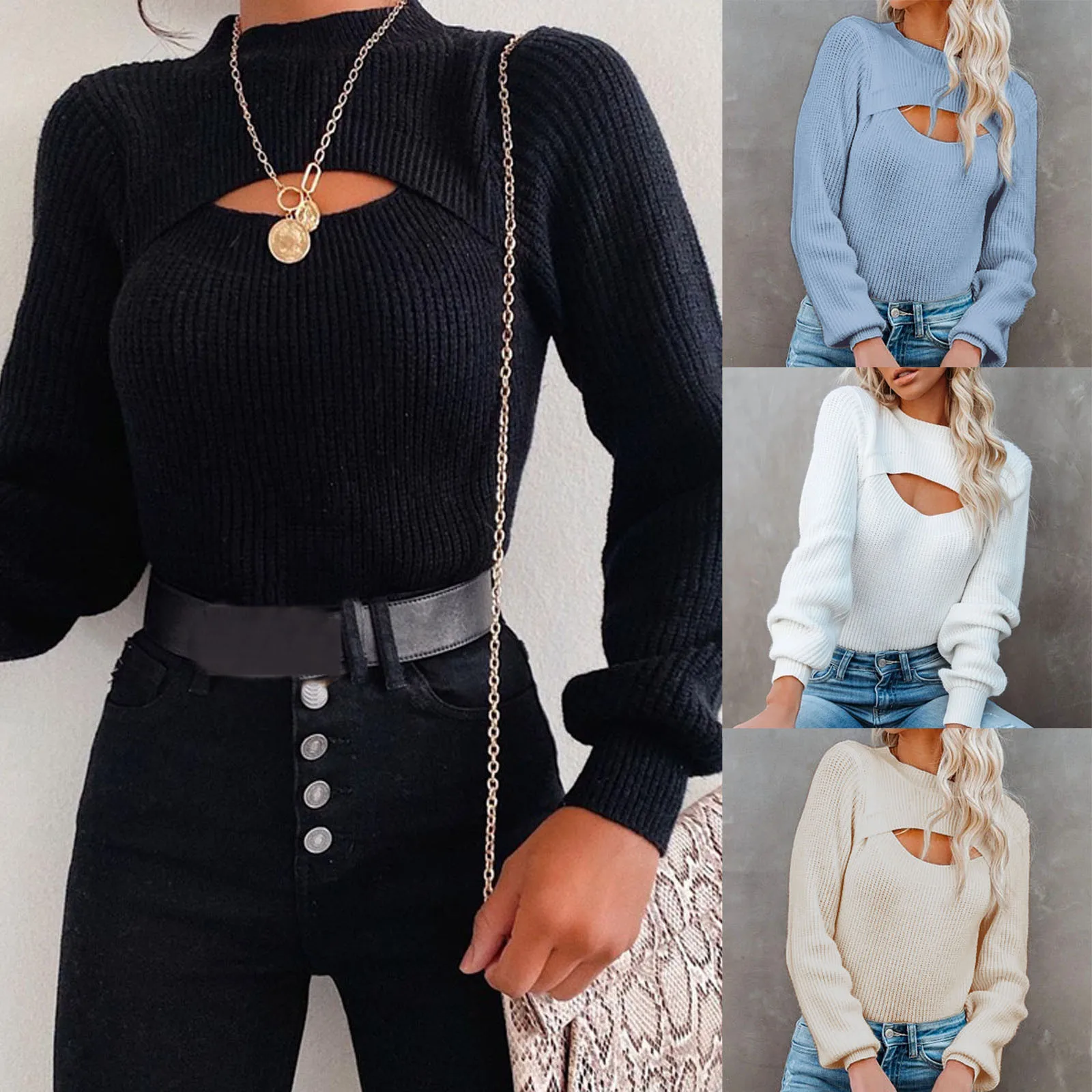 Turtleneck Sweaters Women Autumn Solid Long Sleeve Knitted Pullovers Female Thick Loose Cashmere Bottoming Shirt Jumpers Tops 1
