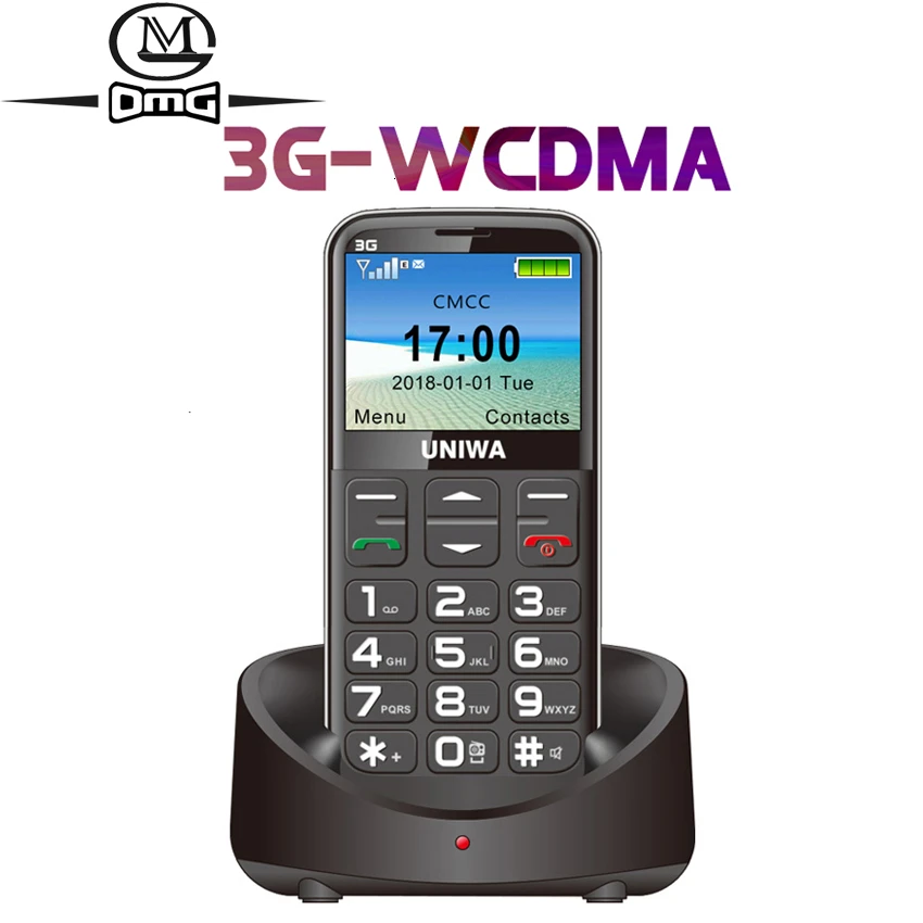 WCDMA 3G русская клавиатура старый человек мобильный телефон кнопка SOS 1400mAh батарея 2