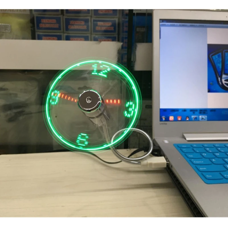 Ручной мини-портативный usb-вентилятор гаджеты гибкие на гибкой ножке, светодиодная часы обеспечивает прохладу во время ноутбук Laptop