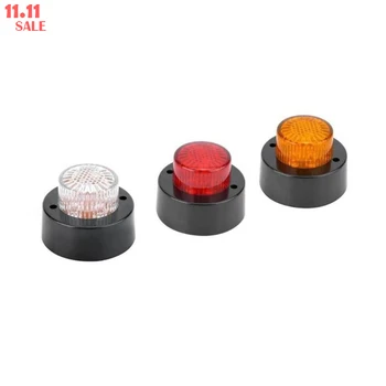 

5Pcs Truck Round Side Marker 10-30V Clearance Lights 5 LEDs Cylindrical Edge Lights Round Warning Auto Parts Accessories