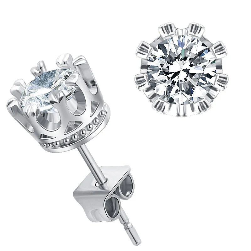 Silver white 2 BLINLA модные новые серьги-гвоздики из нержавеющей стали с акриловыми кристаллами для женщин и мужчин ювелирные изделия винтажные маленькие серьги с римскими цифрами - Окраска металла: Silver white 2