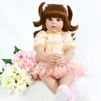 

60cm Exquisite doll bebe reborn toddler girl siliicone vinyl dolls like real baby size princess doll toys gift