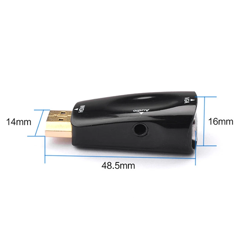 Для HDMI в VGA адаптер конвертер кабель с аудио кабель Поддержка HD 1080P для ПК ноутбук с розничной посылка