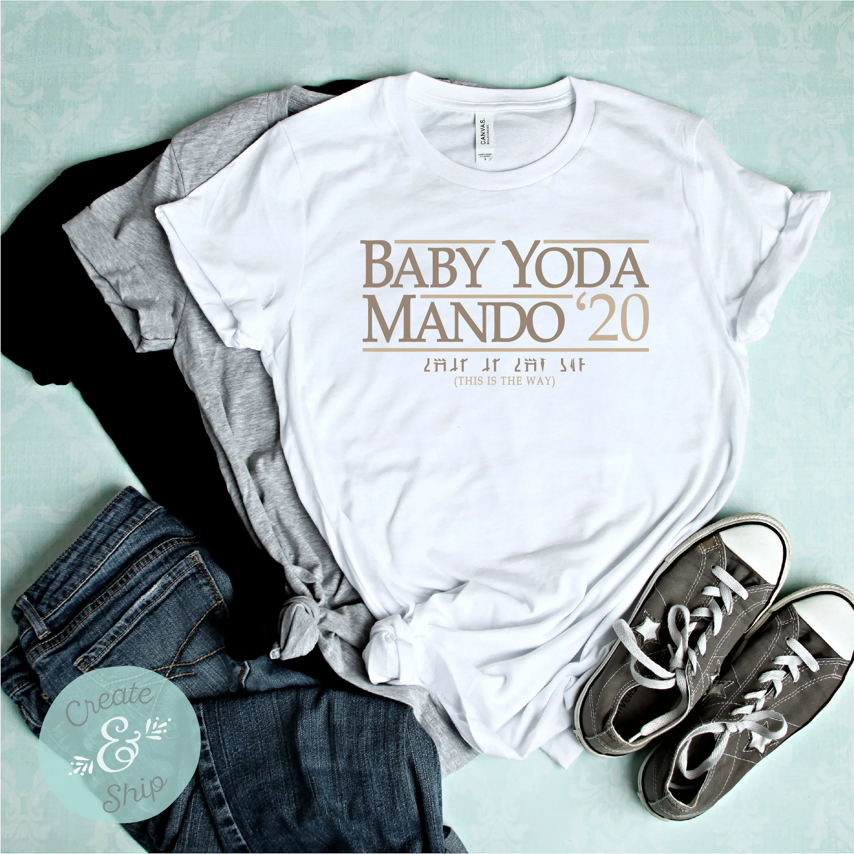 Baby Yoda 2020 Shirt Funny Baby Yoda Mando 2020 Letter Print T