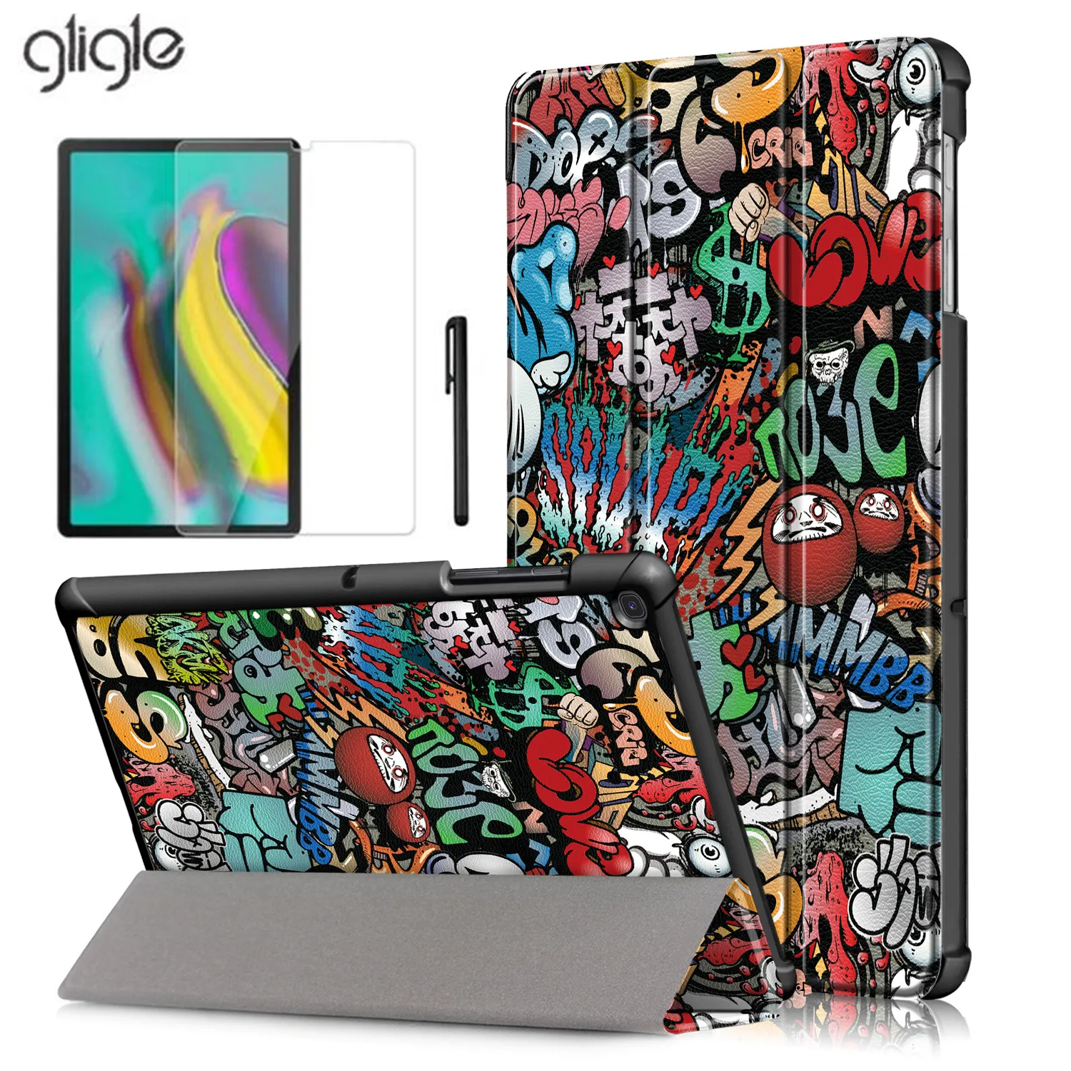 Магнитный кожаный чехол подставка Gligle с рисунком для планшета Samsung Galaxy Tab S5E 10 5 SM