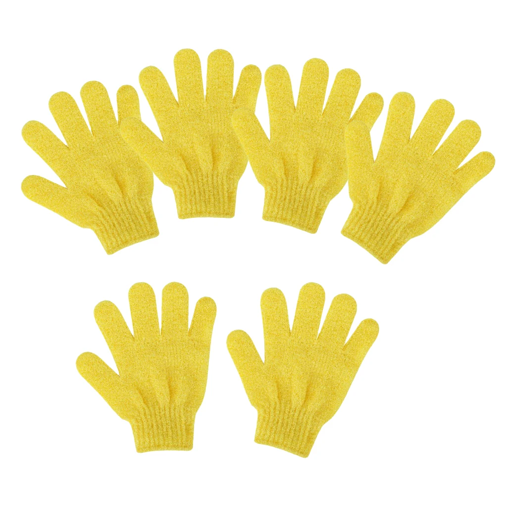 6pcs Nylon Bath Cleaning Gloves Double Sided Exfoliating Gloves Body Scrubber Scrubbing Shower Gloves for Home Bathroom Use