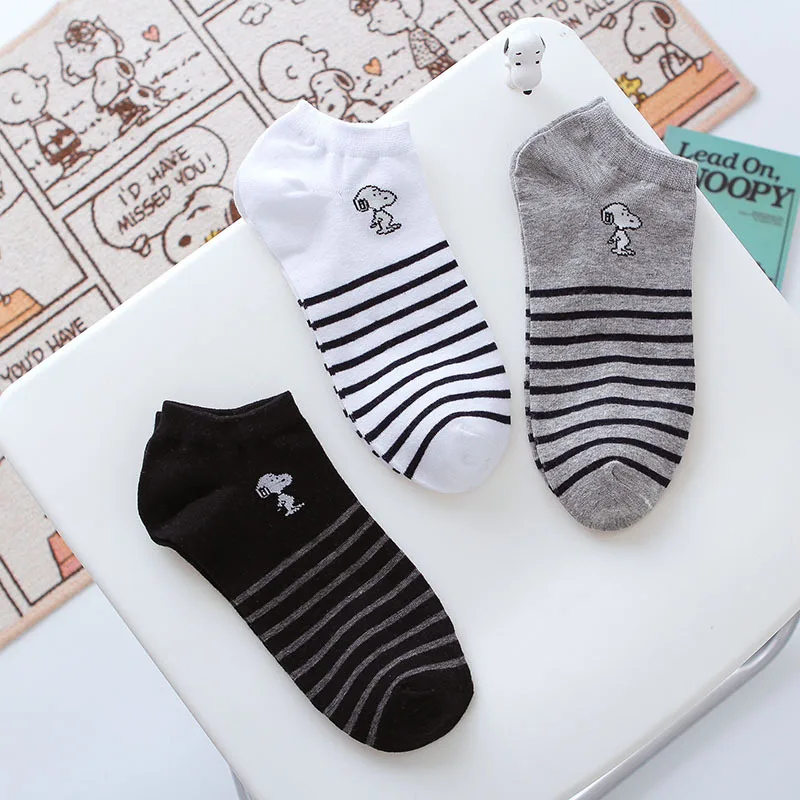 

Three-Color Cartoon Snoopy Socks Japanese-style Harajuku Anime-Style Couples Low-Cut No-show Socks