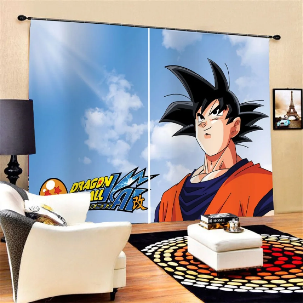 Custom Anime Dragon Ball Blackout Curtains Bedroom Livingroom Home Window Drapes 2 Panels for Kids Boys Home Decor Dropshipping