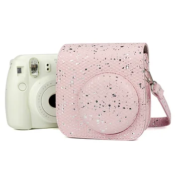 

Fujifilm Instax Mini 9 Mini 8 Instant Film Camera Case Accesory Honeycomb Glitter Shoulder Strap Bag Protector Cover Case Pouch