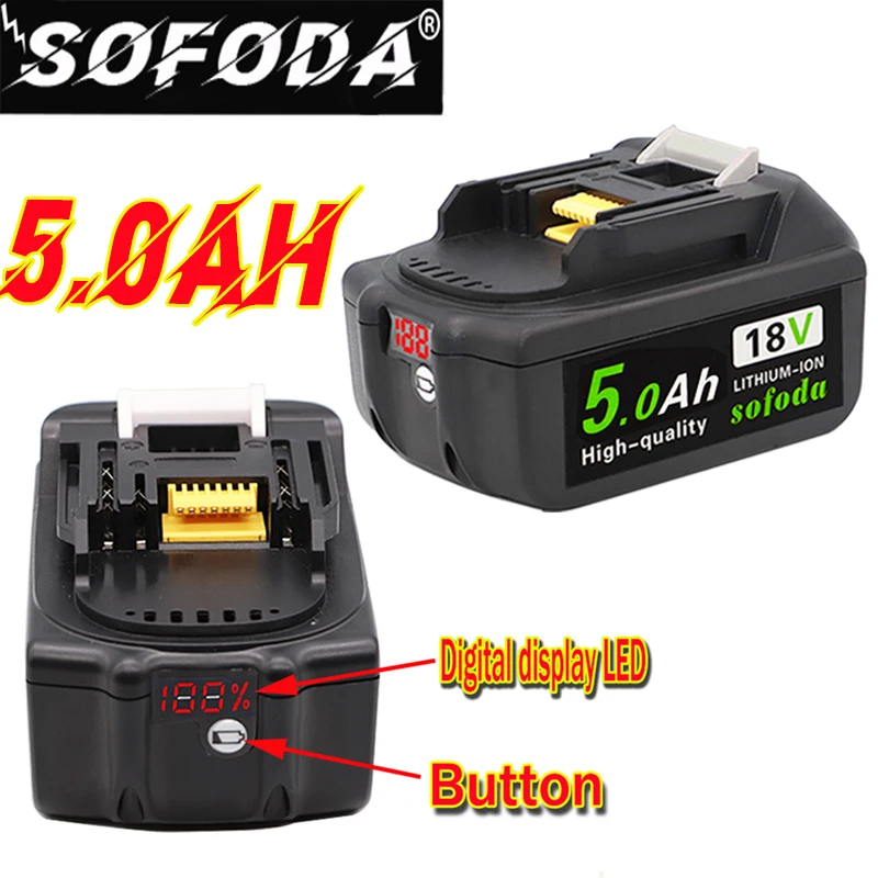 Оригинальный для Makita 18V 5000 мА/ч 5.0Ah Перезаряжаемые Мощность инструменты Батарея с