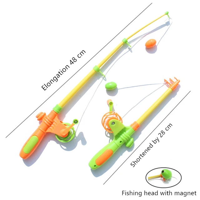 Children's 7pcs/Set Magnetic Fishing Parent-child interactive Toys Game Kids 1 Rod 6 3D Fish Baby Bath Toys outdoor toy 4