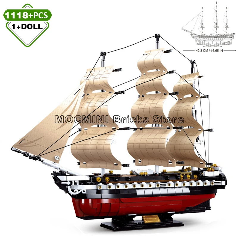 Конструктор для Lego Пираты Карибского моря черный ястреб пиратский корабль