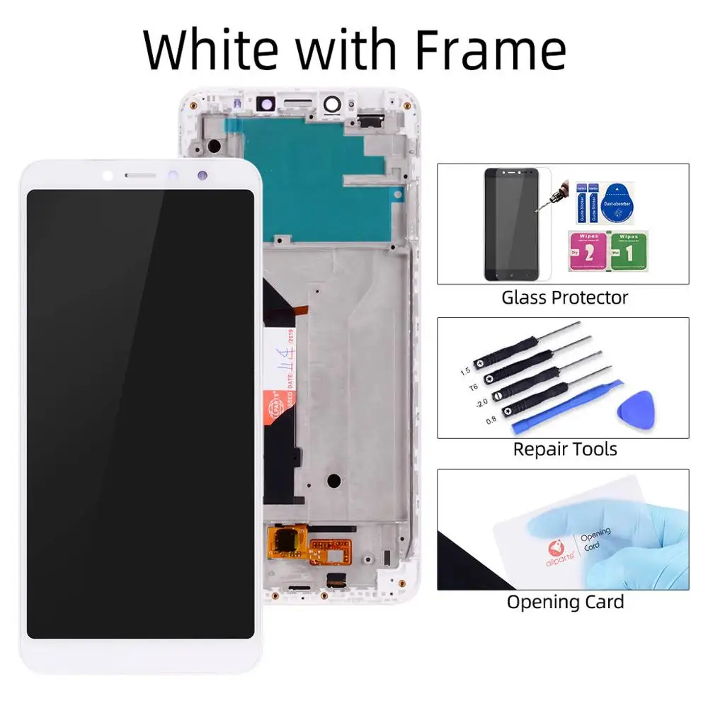 Дисплей для Xiaomi Redmi S2 LCD в сборе с тачскрином на рамке 5.99'' черный белый - Цвет: with Frame White