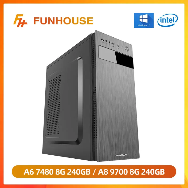 Настольный компьютер Funhouse AMD APU A6 7480/A8 9600 8 ГБ ОЗУ 240 SSD полный комплект игровой ПК