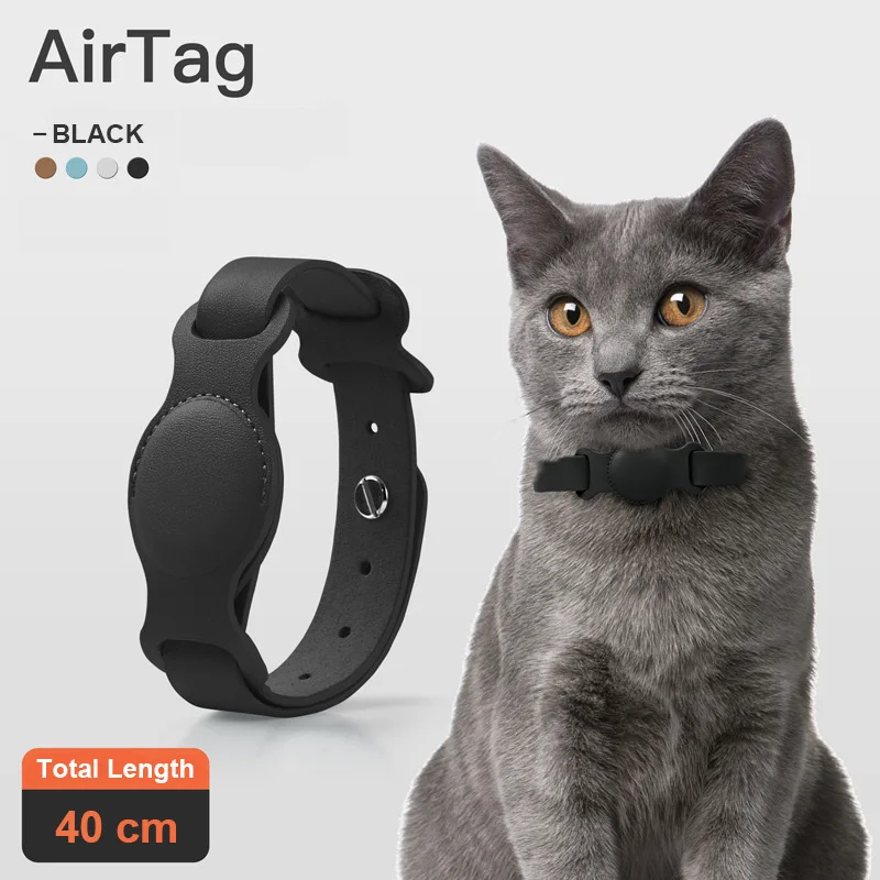Apple Airtag 위치 추적기 개 고양이 Anti-lost AirTag 케이스 Airtags 위치 칼라에 대한 새로운 가죽 애완 동물 조절 칼라