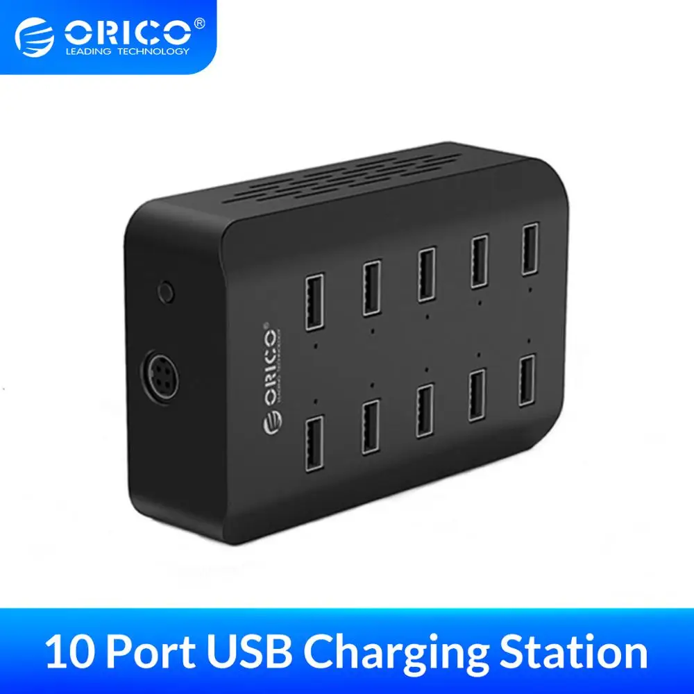 Смарт зарядное устройство ORICO с 10 портами USB 5V2.4A 120 Вт ЕС США Великобритания