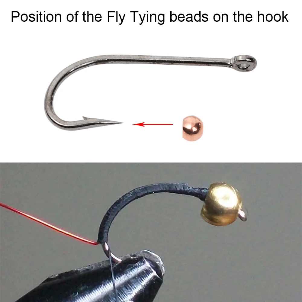 Tungsten Slotted Beads 2/2.5/2.8/3.5mm Gold Silver Copper Fly Tying Material Weight Fast Sink Jig Hook Ball Fishing Tool 25pcs