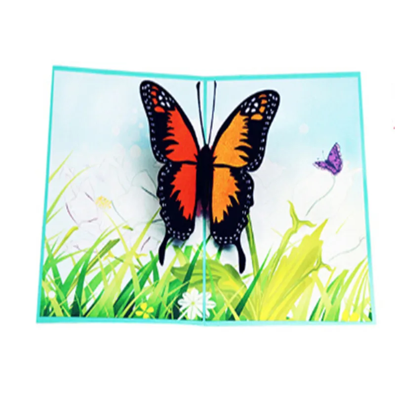  Kids 3D Up Card Butterfly Greeting Cards Handmade Birthday Wedding Invitation Birthday Party Decora - 10000012121176