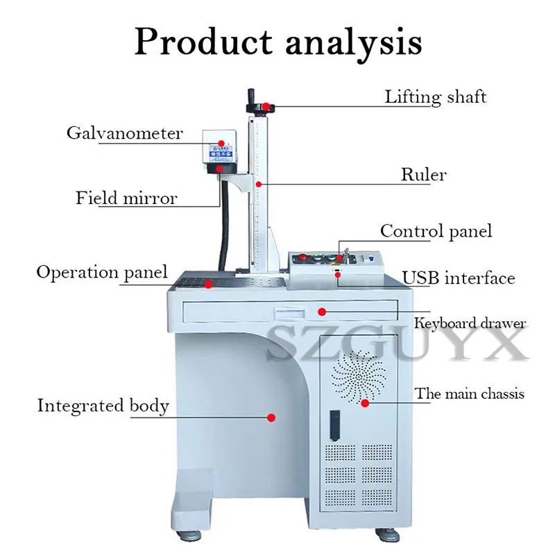 Commercial Fiber Laser Marking Machine Desktop laser engraving machine Metal coding machine diy jewelry plotter