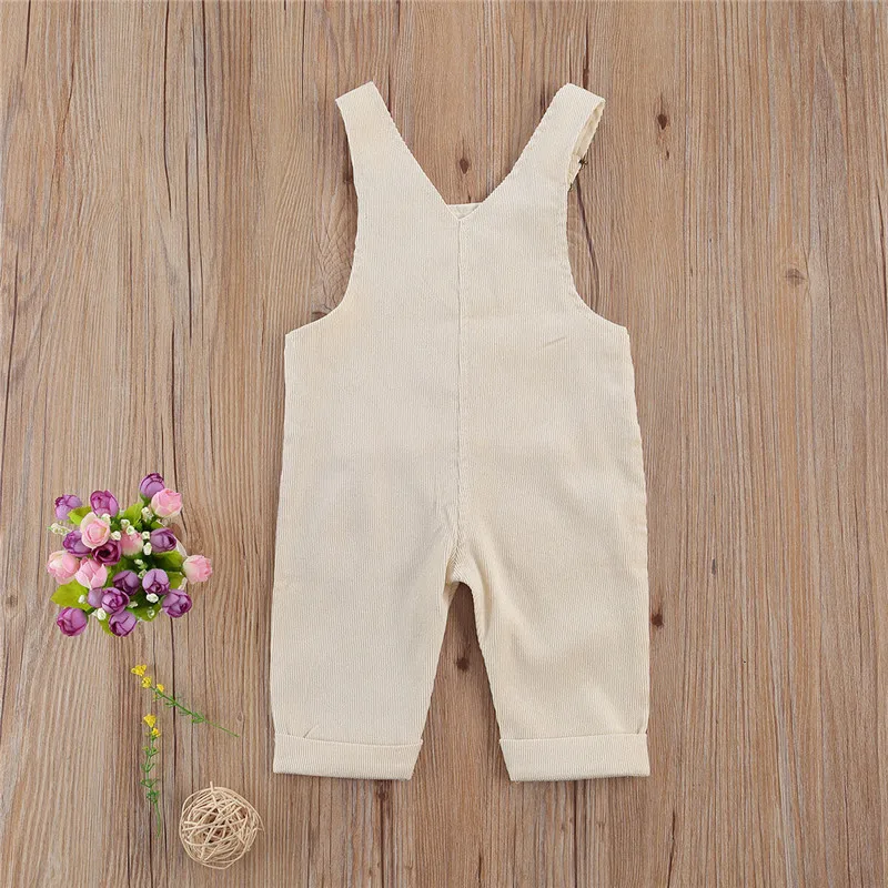 Toddler Baby Kids Boys Girls Overalls Autumn Newborn Baby Girls Corduroy Pocket Romper Jumpsuits Casual Bib Pants One-Pieces Baby Bodysuits comfotable