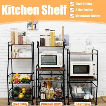 

Multi-Layers Kitchen Rack Storage Rack With Wheels Removable Trolley Oven Microwave Oven Vegetable Rack Spice Rack Shelf