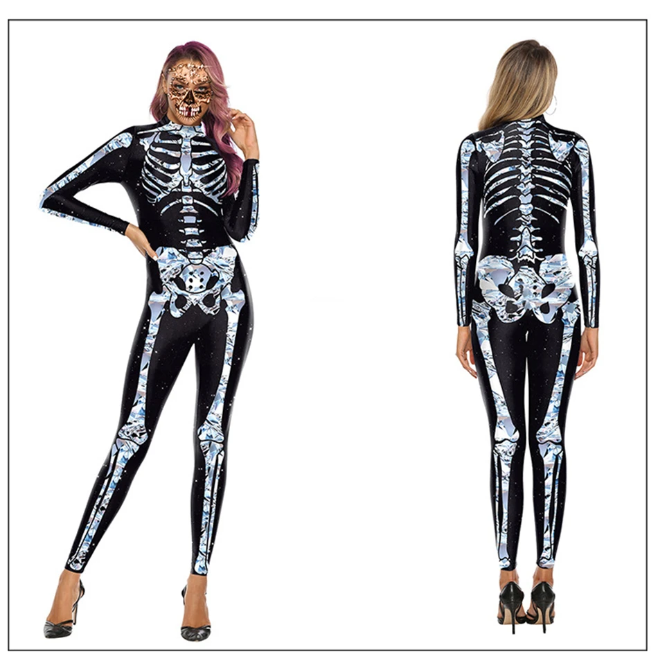 Хэллоуин косплей костюмы для женщин страшный Скелет Призрак карнавал фестиваль праздничная одежда взрослый комбинезон с вампиром