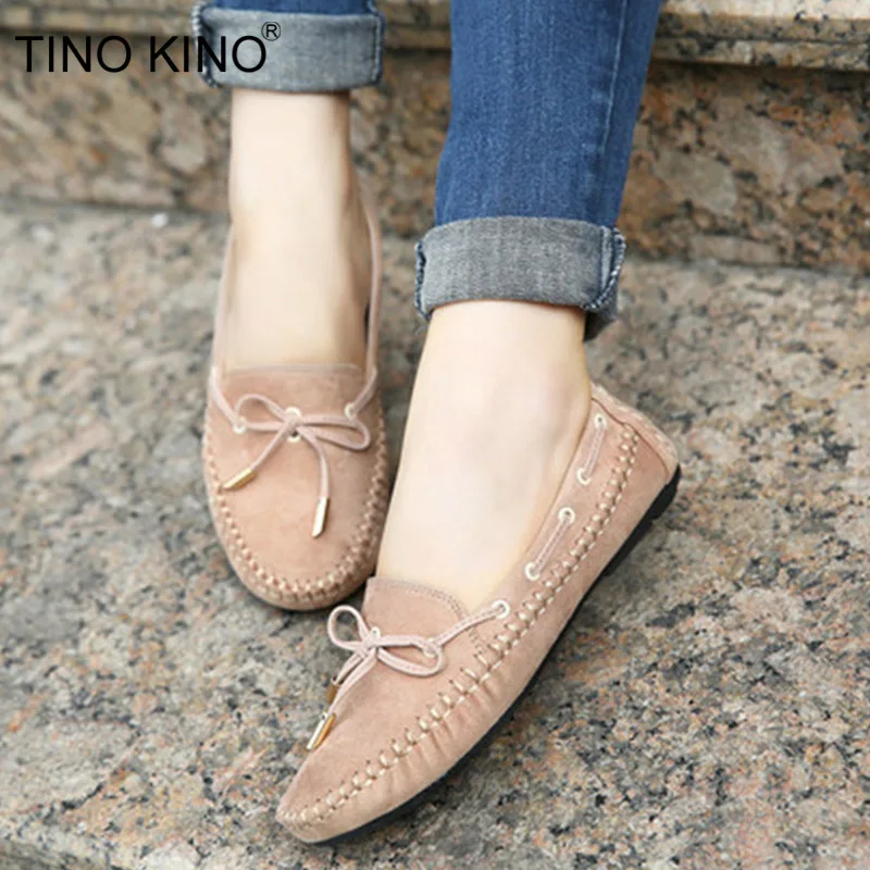

Women Flats Casual Bowtie Loafers Sweet Ladies Spring Cotton Shoes Woman Moccasins Female Footwear Plus Size