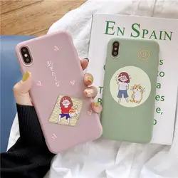 Kawaii Девушка Лето Кошка милый чехол для телефона Coque IPhone 7 7 Plus 6 6S 8 Plus X XR XS MAX чехол для IPhone 8 силиконовый чехол