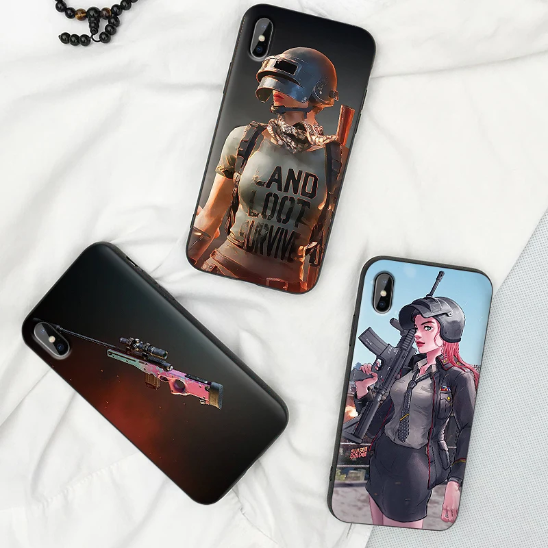 PUBG иллюстрации для iPhone 6 S 7 8plus X XS XR Макс 5 5S TPU Мягкий защитный чехол накладка