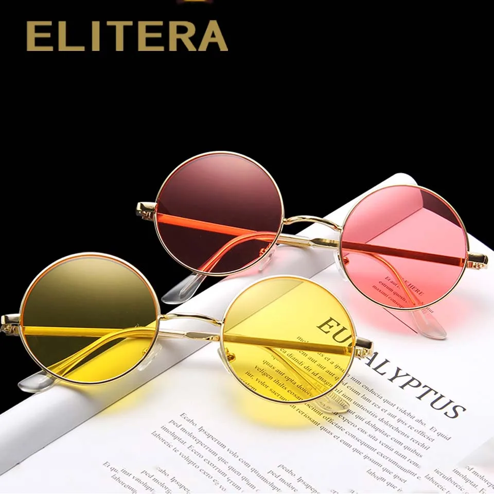 Мужские и женские Винтажные Солнцезащитные очки ELITERA круглые металлические с