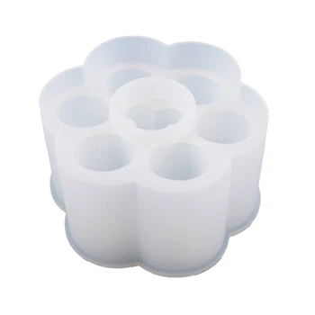 

Resin Mold 6 Grids Round Lipstick Storage Box Case Holder Casting Silicone Mould