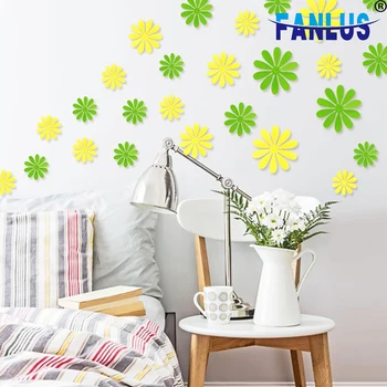 

12Pcs/lot 3D Flowers Wall Stickers christmas party decorations for home birthday party decorations kids baby shower boy supplies