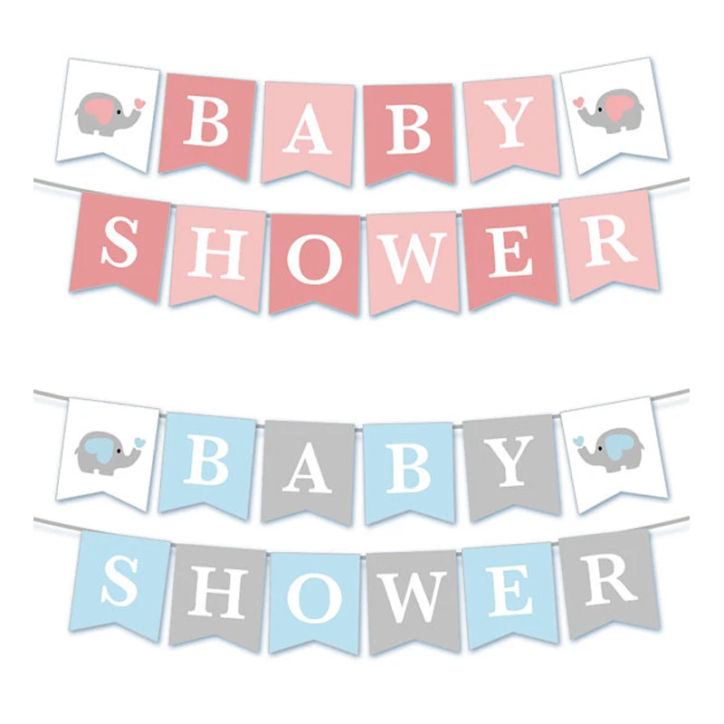baby shower男孩女孩拉旗