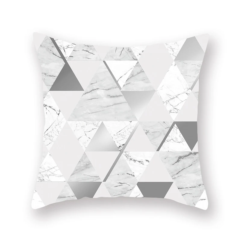 Серебристо-серый чехол для подушки геометрический чехол для подушки полиэстер 45*45 см Декоративные подушки для дивана наволочка в полоску
