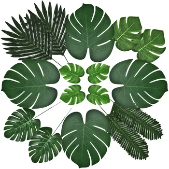 

60pcs/lot Hawaii Simulation Leaf Tropical Party Decoration Supplies Fake Palm Tree Leaf DIY Holiday Decor Home Decor Accessory