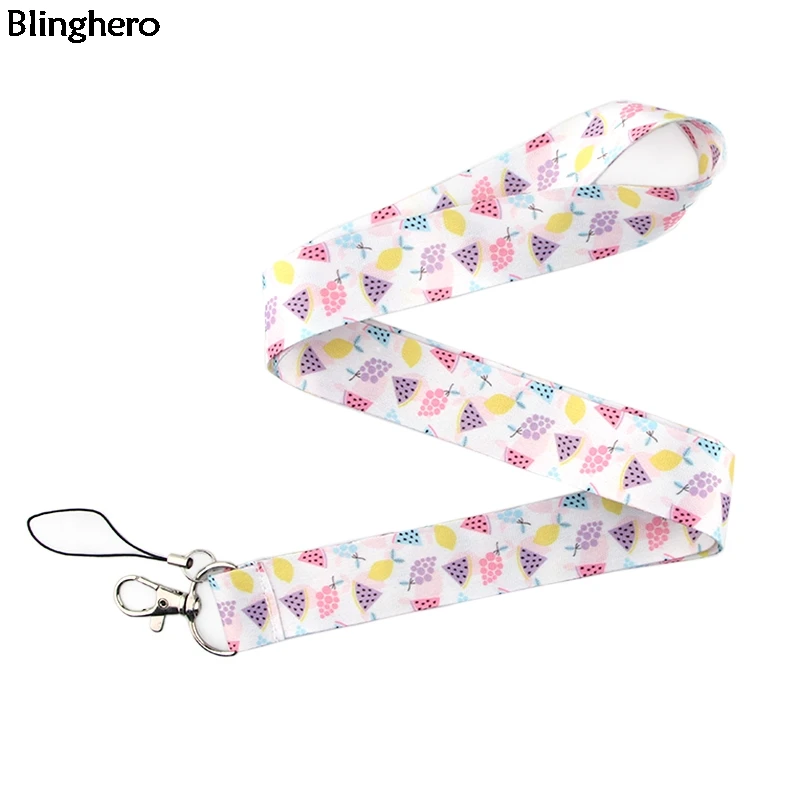 Blinghero Fruit Print Lanyards Fresh Keys Working Card Phone Holder Female Kids Accessory Neck Strap Hang Rope BH0232 | Мобильные