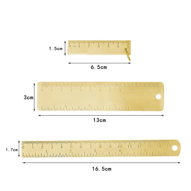 Mini Portable Metal Ruler Thickened Brass Keychain Rule For - Temu