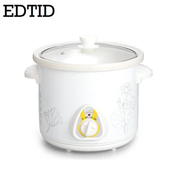

EDTID Household Electric Mini Slow Cooker MINI Mechanical timer Stewing Soup Porridge Pot Ceramic food cooking machine 1.5L EU