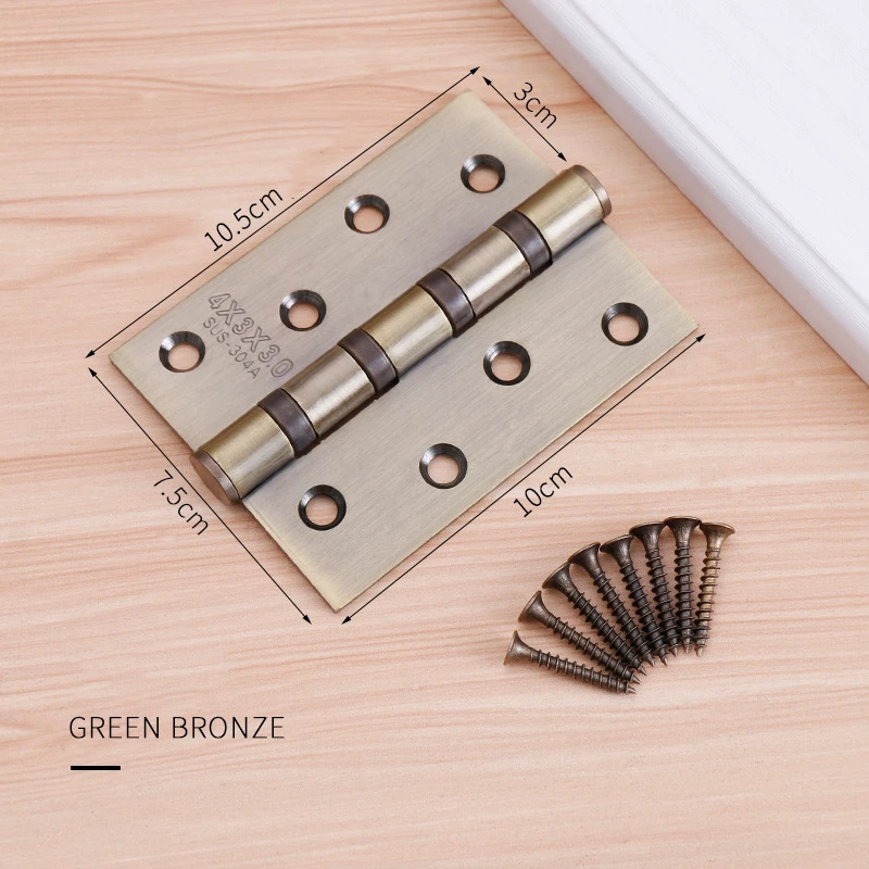 Stainless Steel Mute Flat Hinge Door Loose-Leaf 4 Inch Hinge Home Decoration Door And Window Folding Accessories 1PC