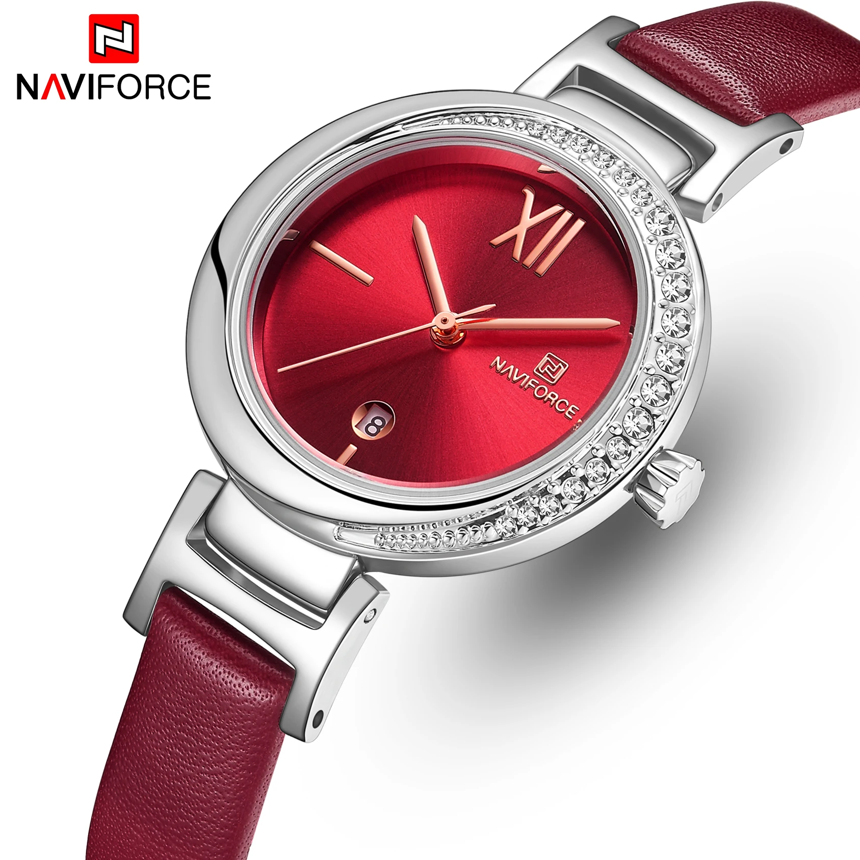 NAVIFORCE часы женские роскошные брендовые для женщин нарядные кварцевые наручные