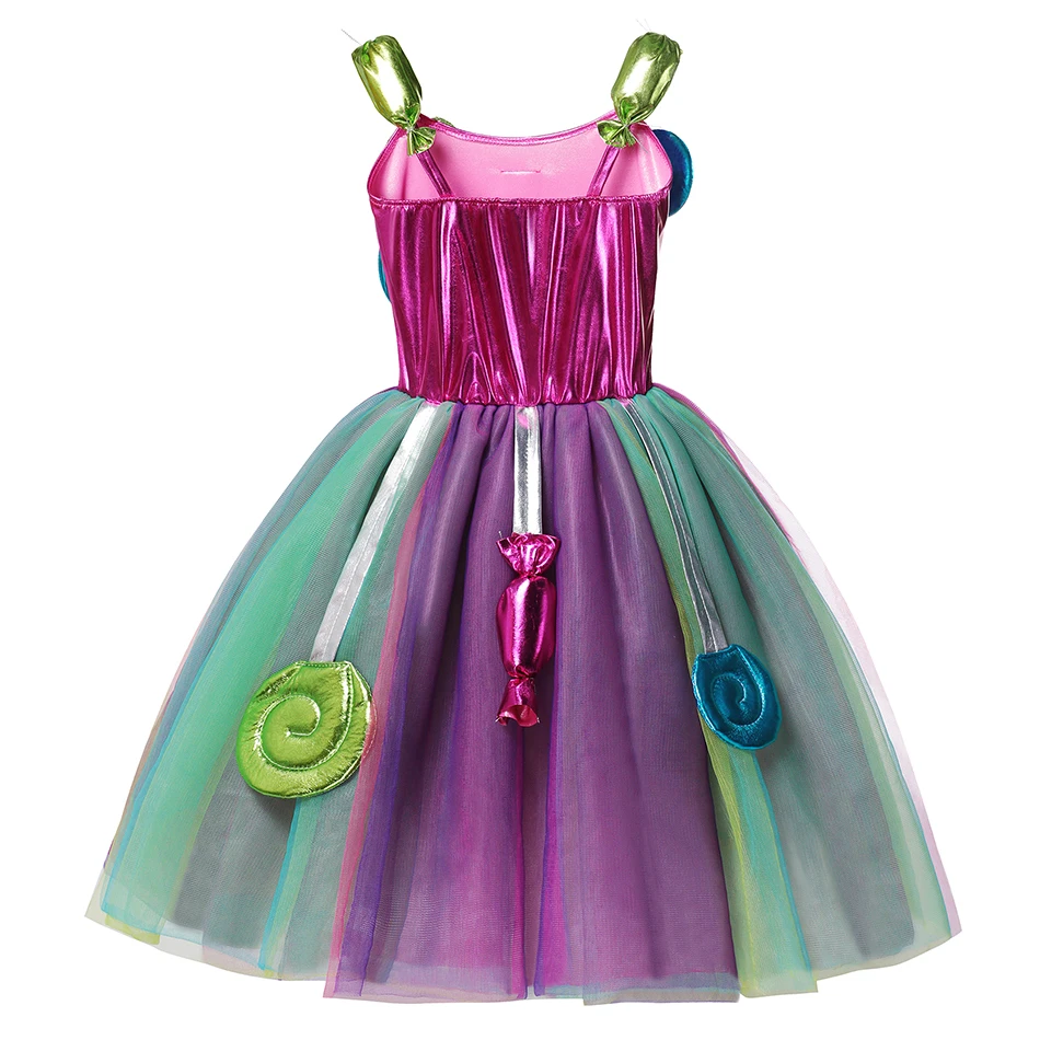 Girls Carnival Candy Dress Purim Festival Fancy Lollipop Costume Summer Tutu Dresses Party Ball Gown girls dress princess costume