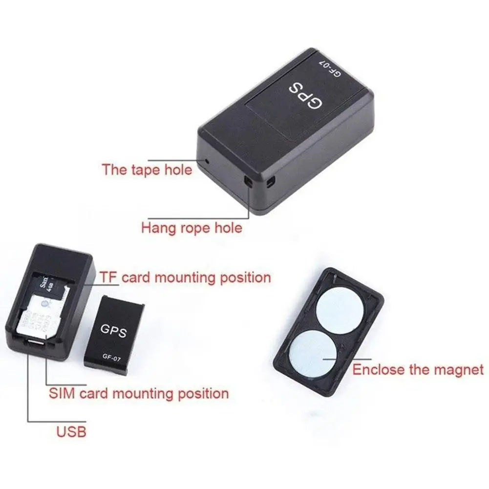GF07 мини gps трекер Автомобильный GSM GPRS gps локатор платформа SMS слежение сигнализация Звуковой Монитор Запись голоса трек карта расположение