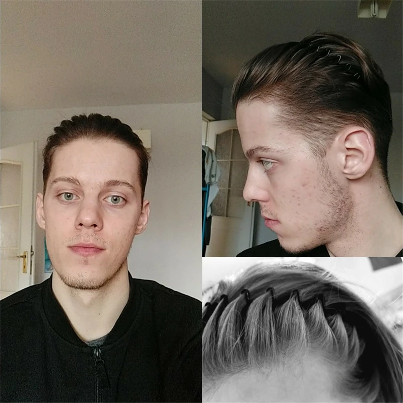 3/2PCS Metal Hair Hoops for Men Women Invisible Black Hairpins