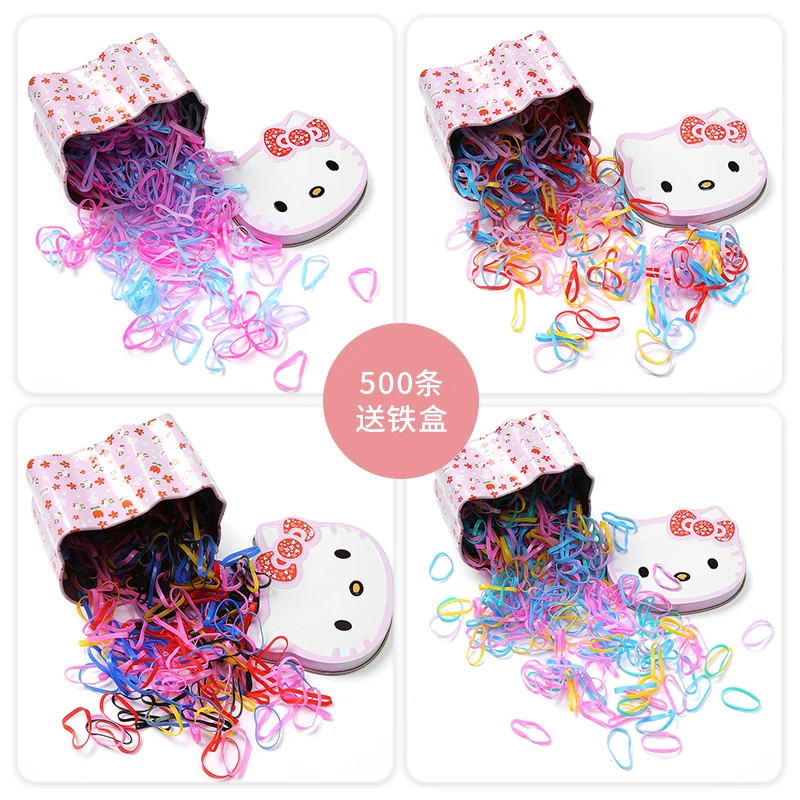 

500PCS/Box New Girls Colorful Basic Elastic Hair Bands Ponytail Holder Scrunchies Kids Hair Ropes Rubber Bands Hair Accessories