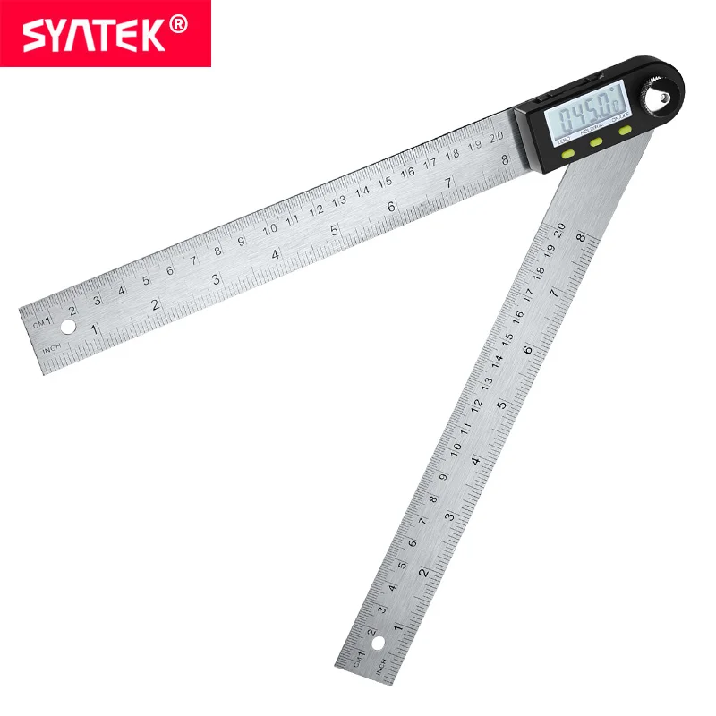 

Syntek 0-500mm Electronic Digital Angle Ruler Protractor Angle of Stainless Steel Carpenter's Ruler Multi Function 360 Esquadro