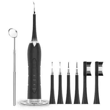 

Electric Ultrasonic Sonic Dental Scaler Tooth Calculus Remover Cleaner Tooth Stains Tartar Tool with 5 Replaceable Brush Head